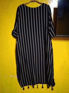 Stylish Striped Kurta with Tassels