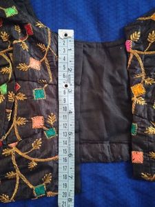 unused Elegant Black Embroidered Blouse