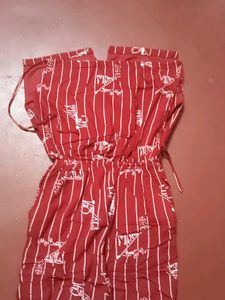 Red Striped Jumpsuit