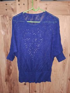 Chic Blue Sparkle Sweater