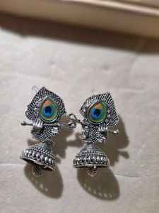 Unique Lord Krishna Jhumka Earrings