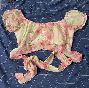 Floral Puff Sleeve Wrap Top