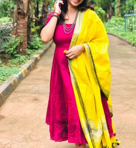 Vibrant Pink Ethnic Gown Frock