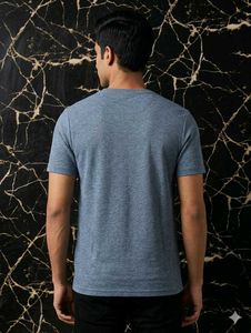 Men's Blue Crew Neck T-Shirt