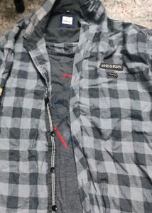 Shirt Casual Wear With Attached Tshirt