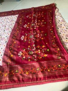 Red Embroidered Saree with Blouse