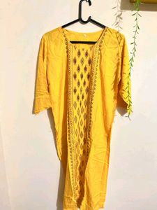 Vibrant Yellow Kurta with Print