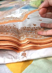 Classic White Saree with Floral Printed Border 🤍