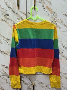 Vibrant Rainbow Striped Brooklyn T-Shirt