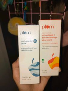 Plum Rice Water & Niacinamide Serum + Vitamin C Se