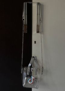Silver Clear Tote Bag with Pouch