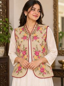 Embroidered Quilted Nehru Jacket