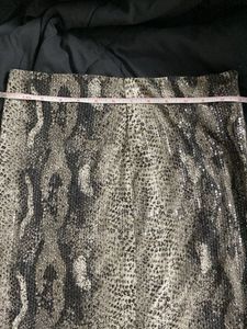 y2k Sequin Snake Print Midi Skirt