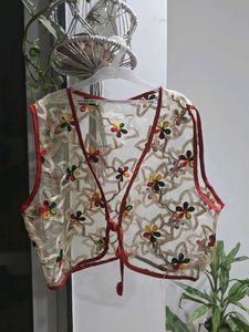 Embroidered Sheer Ethnic Waistcoat