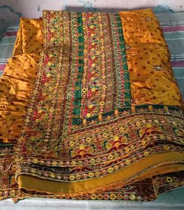 Elegant Yellow Embroidered Saree