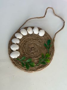 Boho Seashell &amp; Jute Coaster/Wall Decor