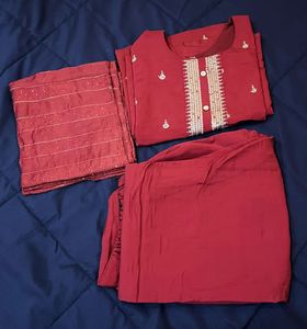 Elegant Maroon Kurta Set with Dupatta