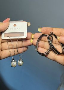 Pearl & Hoop Earrings Set