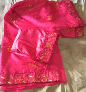 Vibrant Pink Embroidered saree