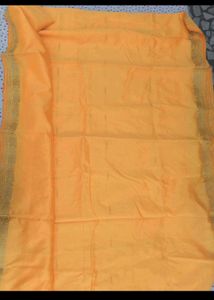 Vibrant Yellow Cotton Saree with Ornate Border