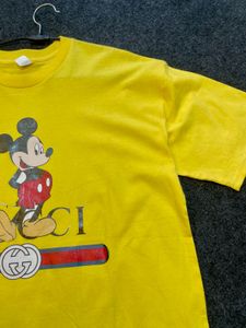 Vibrant Yellow Mickey Mouse Graphic Tee