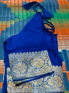 Royal Blue Embroidered Blouse