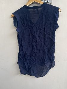 Stylish Navy Blue Sleeveless Top