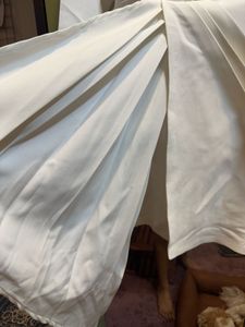 Asymmetric White Draped Cocktail Dress