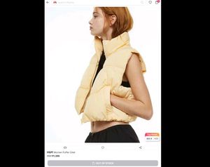 H&amp;M Sleeveless Cream Puffer Jacket
