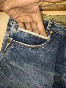Indigo Fadings Navy Blue Denim Jeans | Waist 30