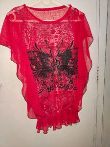 Red Net Top