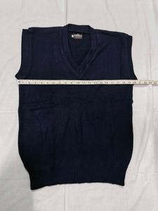 Navy Blue Sleeveless V-Neck Sweater