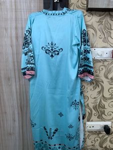 Sky Blue Printed turkish coord ser