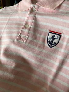 🌸 Pink &amp; Green Striped Polo t-shirt Combo Set 🌸