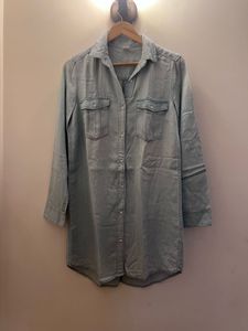Light Blue Denim Shirt Dress - H&amp;M