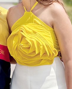 Yellow Rose Halter Neck Top