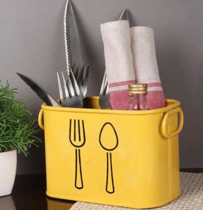 Kitchen-Cutlery Holder - Yellow color