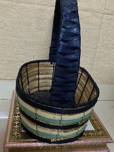 Woven Storage Blue Gold Basket