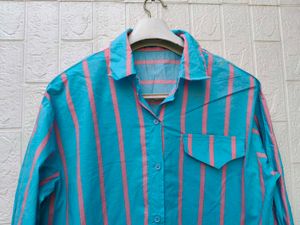 New with tag Korean Striped Button-Up Shirt