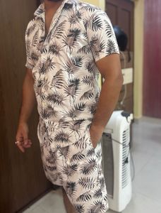Coord - Men's Tropical Print Shirt &amp; Shorts Se