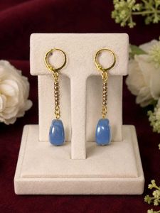 handcrafted Elegant Blue Stone Dangle Earrings