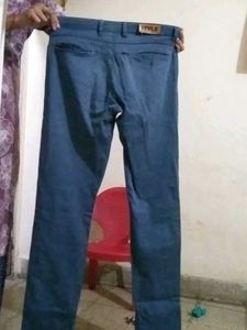 Men's Blue Casual Trousers