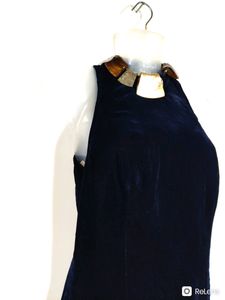Elegant Navy Velvet Maxi Dress