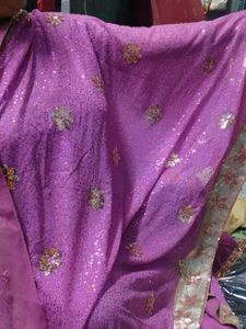 beautiful saree with sequence work