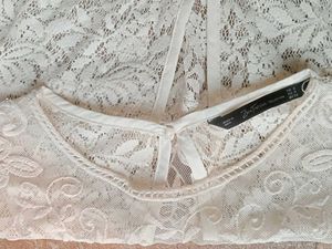 Zara Beautiful White Lace Dress