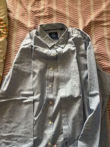 Men's Light Blue Striped Casual Shirt