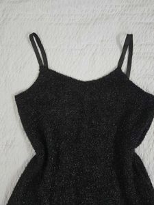 Black Textured Lace Trim Mini Dress bust 36