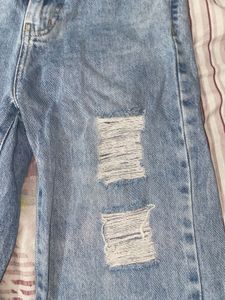Light Wash Ripped Wide Leg Jeans