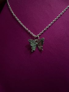 Silver Butterfly Pendant Necklace