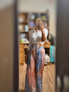 Blue Pink Flared Trouser